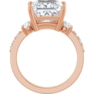 18K Rose Gold 9x9 mm Square Ring Mounting – image 3