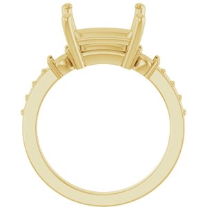 18K Yellow Gold 9x9 mm Square Ring Mounting – image 4