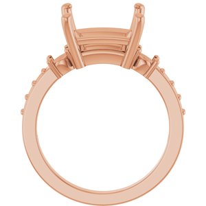 10K Rose Gold 9x9 mm Square Ring Mounting – image 4