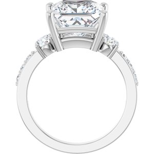 14K X1 White Gold 9x9 mm Square Ring Mounting – image 3