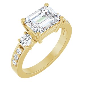 10K Yellow Gold 8.5x6.5 mm Emerald Ring Mounting