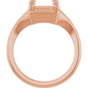 10K Rose Gold 6.5x6.5 mm Square Ring Mounting – image 4