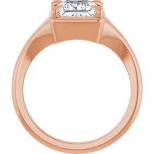 14K Rose Gold 6.5x6.5 mm Square Ring Mounting – image 3