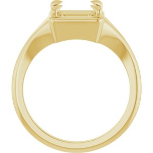 10K Yellow Gold 6.5x6.5 mm Square Ring Mounting – image 4