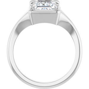14K X1 White Gold 6.5x6.5 mm Square Ring Mounting – image 3