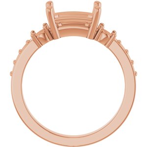 14K Rose Gold 8.5x6.5 mm Emerald Ring Mounting – image 4