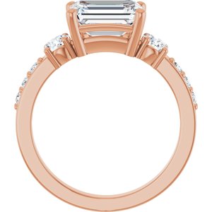 10K Rose Gold 8.5x6.5 mm Emerald Ring Mounting – image 3