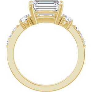 10K Yellow Gold 8.5x6.5 mm Emerald Ring Mounting – image 3