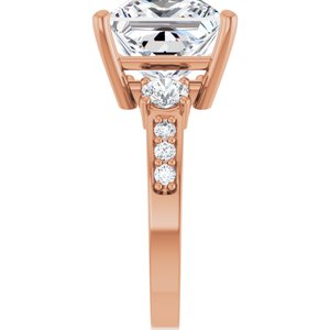 10K Rose Gold 10x10 mm Square Ring Mounting – image 7