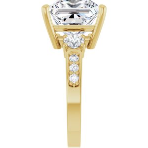 18K Yellow Gold 10x10 mm Square Ring Mounting – image 7