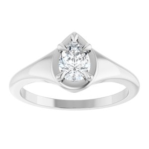 18K White Gold 6.5x4.5 mm Pear Ring Mounting – image 5