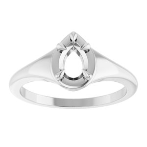 10K White Gold 6.5x4.5 mm Pear Ring Mounting – image 6