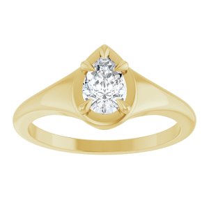 14K Yellow Gold 6.5x4.5 mm Pear Ring Mounting – image 5