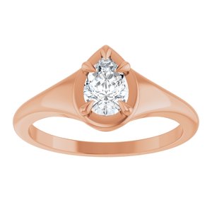 14K Rose Gold 6.5x4.5 mm Pear Ring Mounting – image 5