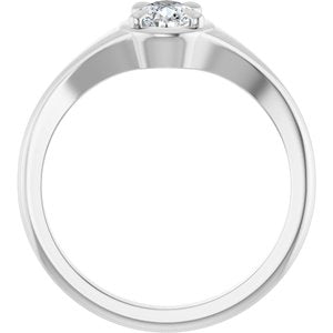 18K White Gold 6.5x4.5 mm Pear Ring Mounting – image 3