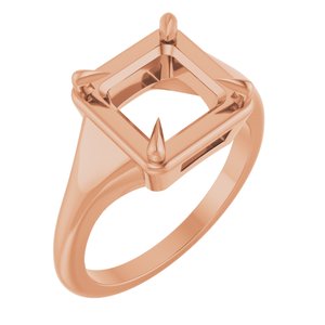 10K Rose Gold 7.5x7.5 mm Square Ring Mounting – image 2