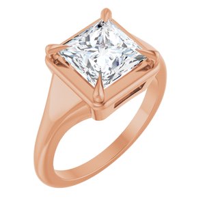 10K Rose Gold 7.5x7.5 mm Square Ring Mounting