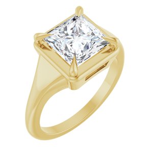 14K Yellow Gold 7.5x7.5 mm Square Ring Mounting