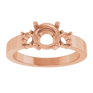 10K Rose Gold 6.5 mm Round Ring Mounting – image 6