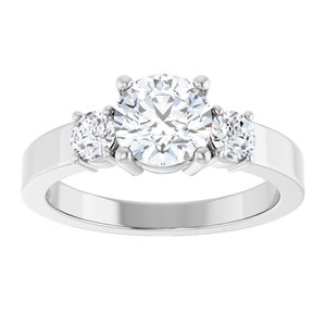 14K White Gold 6.5 mm Round Ring Mounting – image 5