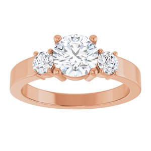 14K Rose Gold 6.5 mm Round Ring Mounting – image 5