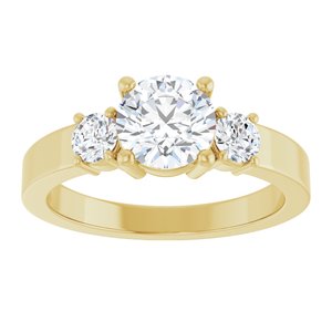 14K Yellow Gold 6.5 mm Round Ring Mounting – image 5