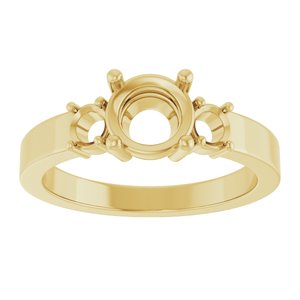 10K Yellow Gold 6.5 mm Round Ring Mounting – image 6