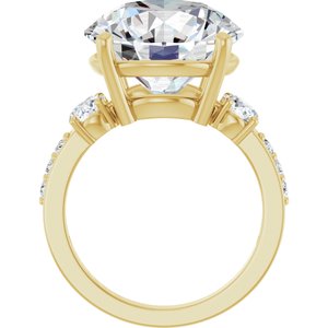 18K Yellow Gold 14 mm Round Ring Mounting – image 3