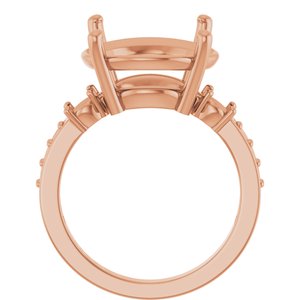 18K Rose Gold 14 mm Round Ring Mounting – image 4