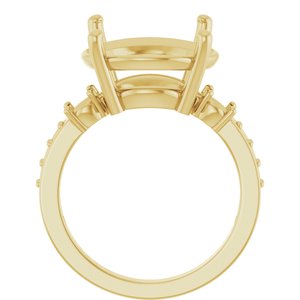 10K Yellow Gold 14 mm Round Ring Mounting – image 4