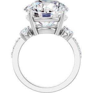 10K White Gold 14 mm Round Ring Mounting – image 3