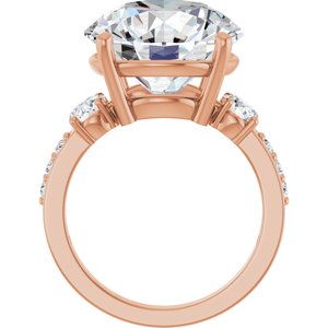 18K Rose Gold 14 mm Round Ring Mounting – image 3