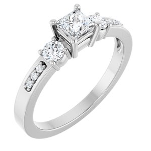 Platinum 3.75x3.75 mm Square Ring Mounting