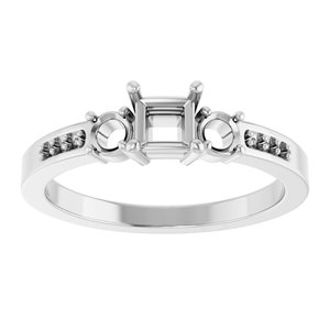 10K White Gold 3.75x3.75 mm Square Ring Mounting – image 6