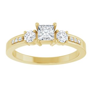 14K Yellow Gold 3.75x3.75 mm Square Ring Mounting – image 5