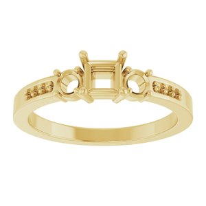 10K Yellow Gold 3.75x3.75 mm Square Ring Mounting – image 6