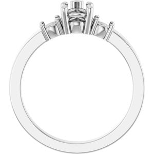 18K White Gold 6.5x4.5 mm Pear Ring Mounting – image 4