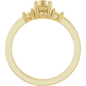18K Yellow Gold 6.5x4.5 mm Pear Ring Mounting – image 4