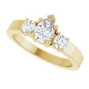 14K Yellow Gold 6.5x4.5 mm Pear Ring Mounting – image 8