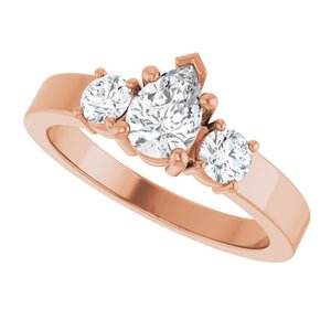 18K Rose Gold 6.5x4.5 mm Pear Ring Mounting – image 8