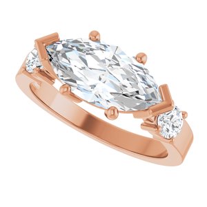 10K Rose Gold 13x6.5 mm Marquise Ring Mounting – image 8