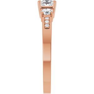 10K Rose Gold 3.5x3.5 mm Square Ring Mounting – image 7