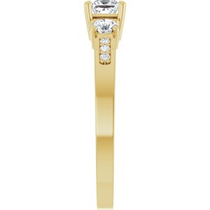 18K Yellow Gold 3.5x3.5 mm Square Ring Mounting – image 7