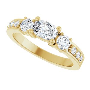 10K Yellow Gold 6x4 mm Elongated Cushion Ring Mounting – image 8