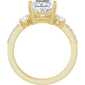 18K Yellow Gold 7x7 mm Square Ring Mounting – image 3