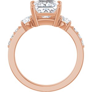 18K Rose Gold 7x7 mm Square Ring Mounting – image 3