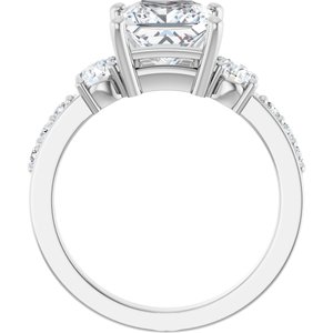 Sterling Silver 7x7 mm Square Ring Mounting – image 3
