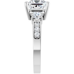 10K White Gold 7x7 mm Square Ring Mounting – image 7