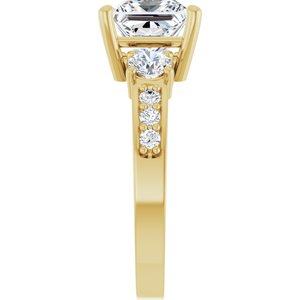 10K Yellow Gold 7x7 mm Square Ring Mounting – image 7