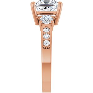 10K Rose Gold 7x7 mm Square Ring Mounting – image 7